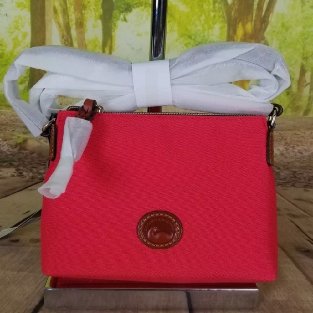 Dooney & Bourke Nylon Crossbody Pouchette - Red - NEW